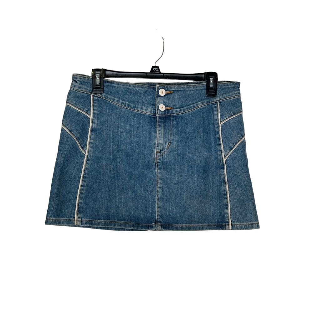 Levi's Women's Skirt Low Slouch Stretch Mini A-Line Denim Blue Size Medium JR